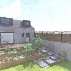 Projet 3D création jardin à Bouaye avec Atlantic Sud Paysage